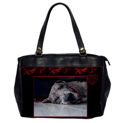 Red and Black Oversize Office Bag - Oversize Office Handbag