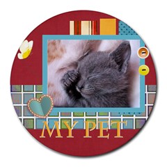 my pets - Round Mousepad