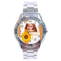 happy birthday - Stainless Steel Analogue Watch