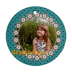 beautiful girl - Round Ornament (Two Sides)