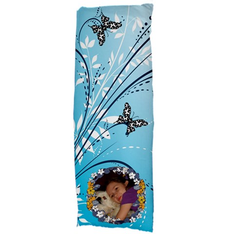 Blue Swirl And Butterfly Body Pillow Case By Kim Blair Back
