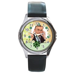 fathers day - Round Metal Watch