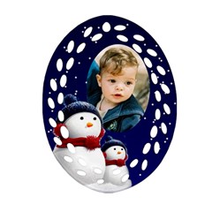 Snowmen Filigree Oval Ornament - Ornament (Oval Filigree)