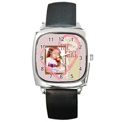 the girl - Square Metal Watch