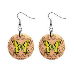Yellow Butterfly earrings - Mini Button Earrings