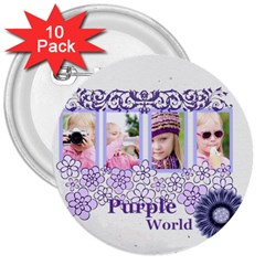 purple world - 3  Button (10 pack)