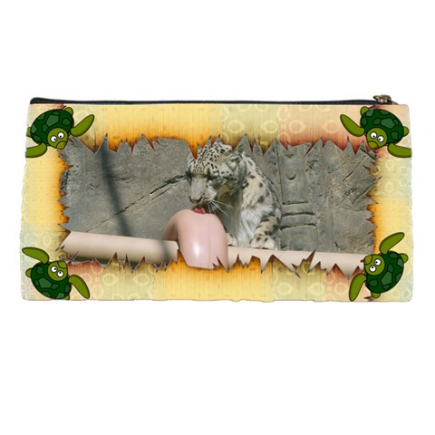 Torn Edges Snake And Turtle Pencil Case By Kim Blair Back