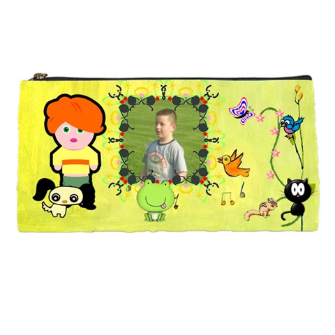 Child With Critter Pencil Case By Kim Blair Front