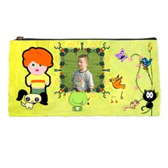 Child with critter pencil case