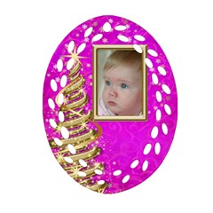 My Little Pink  Princess Filigree Ornament (2 sided) - Oval Filigree Ornament (Two Sides)