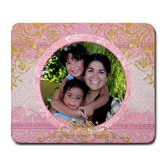 pink family mouse pad - Large Mousepad