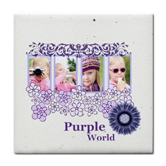purple world - Tile Coaster