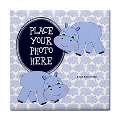 Blue Hippo Tile Coaster