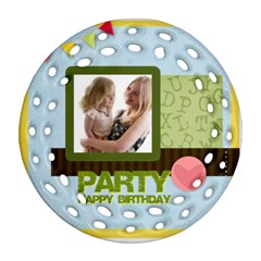 birthday party  - Round Filigree Ornament (Two Sides)