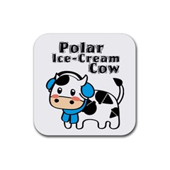 Polar Ice-Cream Cow Coaster - Rubber Square Coaster (4 pack)