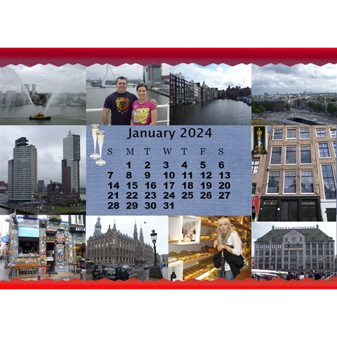 Our Travels Desktop 8 5x6  Calendar By Deborah Jan 2024