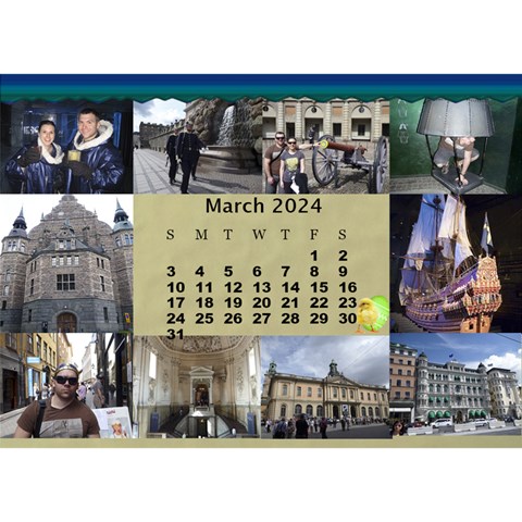 Our Travels Desktop 8 5x6  Calendar By Deborah Mar 2024