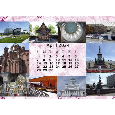 Our Travels Desktop 8 5x6  Calendar By Deborah Apr 2024