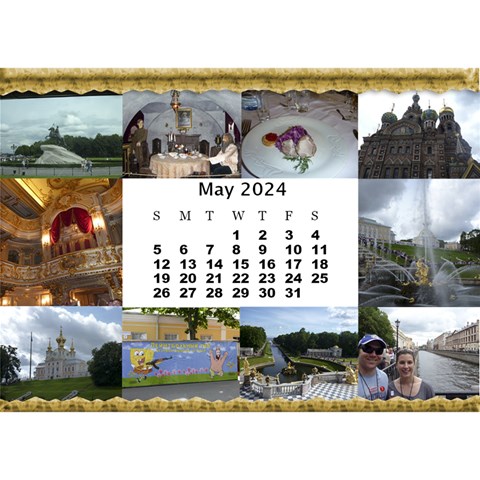 Our Travels Desktop 8 5x6  Calendar By Deborah May 2024