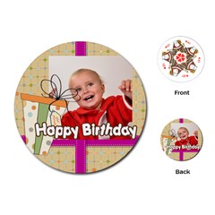happy birthday - Playing Cards Single Design (Round)