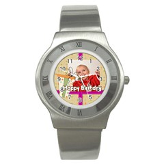 happy birthday - Stainless Steel Watch