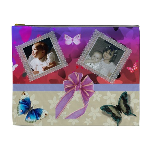 Butterfly Layered Cosmetic Bag (xl) By Kim Blair Front