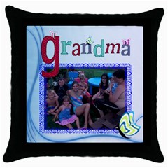 Grandma s throw pillow - Throw Pillow Case (Black)