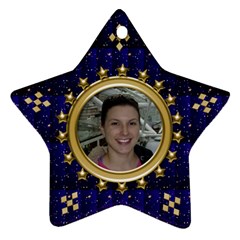 Blue Sparkle Ornament (2 sided) - Star Ornament (Two Sides)
