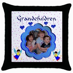 Grandchildren throw pillow - Throw Pillow Case (Black)