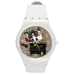 Time for a Wine Round Plastic Sport Watch Medium - Round Plastic Sport Watch (M)