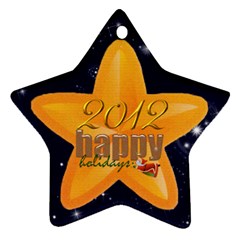 Happy Holidays 2012 double sided star ornament - Star Ornament (Two Sides)