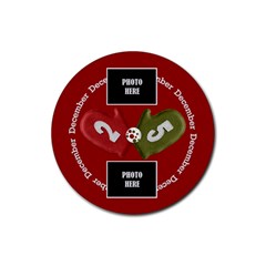 Christmas Clusters Coaster 4 pack 2 - Rubber Round Coaster (4 pack)