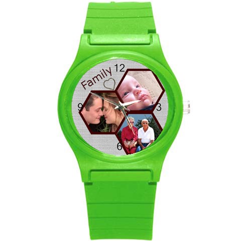 Family Round Plastic Sport Watch Small By Deborah Front