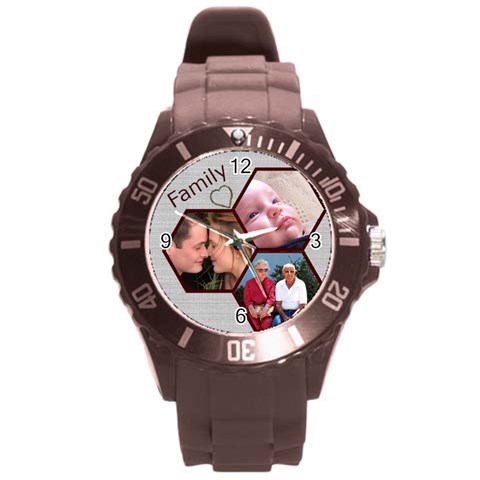 Family Round Plastic Sport Watch Large By Deborah Front