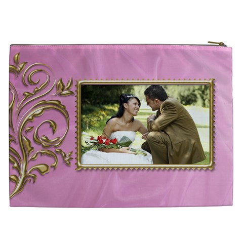 Pink And Gold Cosmetic Bag Xxl By Deborah Back