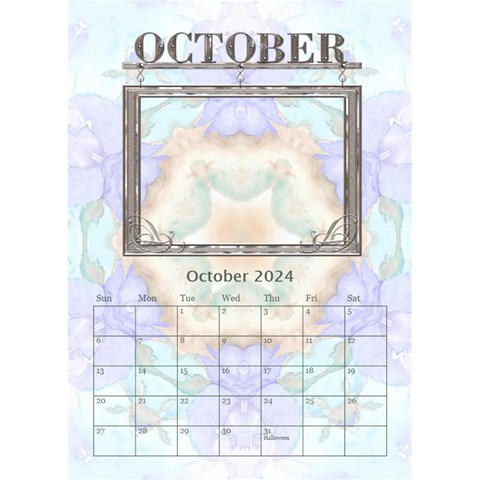 Pretty Desktop Calendar 6 x8 5  By Lil Oct 2024