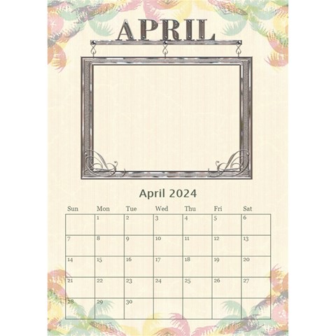 Pretty Desktop Calendar 6 x8 5  By Lil Apr 2024