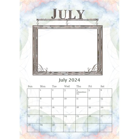 Pretty Desktop Calendar 6 x8 5  By Lil Jul 2024