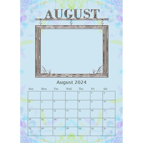 Pretty Desktop Calendar 6 x8 5  By Lil Aug 2024