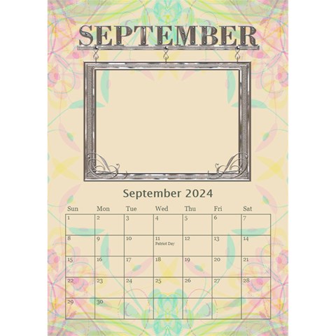 Pretty Desktop Calendar 6 x8 5  By Lil Sep 2024