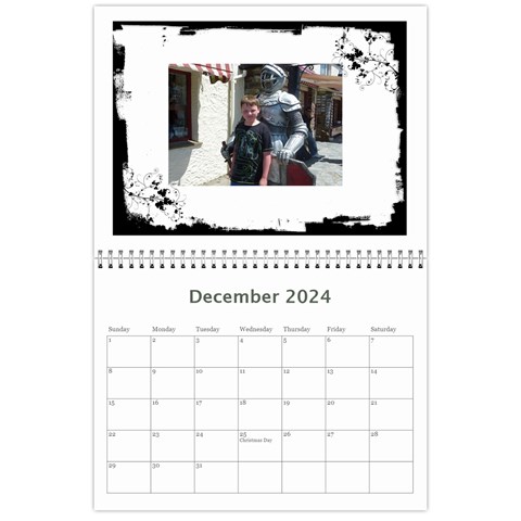 Classic Swirly Grunge  2024 Calendar  By Catvinnat Dec 2024