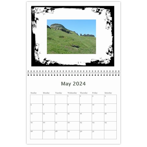 Classic Swirly Grunge  2024 Calendar  By Catvinnat May 2024
