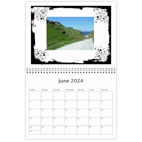 Classic Swirly Grunge  2024 Calendar  By Catvinnat Jun 2024