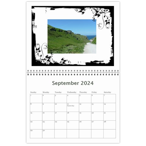 Classic Swirly Grunge  2024 Calendar  By Catvinnat Sep 2024