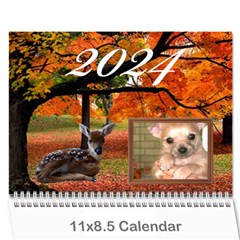 Animal Calendar 2024 - Wall Calendar 11  x 8.5  (12-Months)