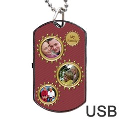 My Family Dog Tag USB Flash - Dog Tag USB Flash (One Side)