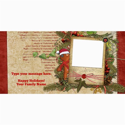 Christmas Gingerbread Photo Card By Denise Zavagno 8 x4  Photo Card - 1