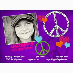 Peace & Love Birthday Invitation - 5  x 7  Photo Cards