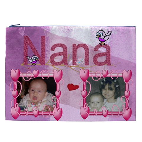 Pink Nana Cosmetic Bag (xxl) 2 Sides By Kim Blair Front