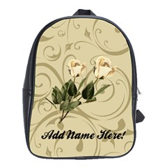 Cream Rose Personalized Backpack - School Bag (Large)